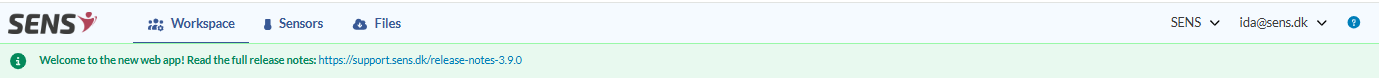 Workspace tab in top menu