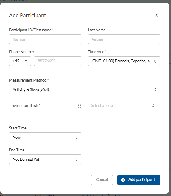 Participant information form